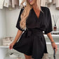 ⏰ 50% Rabatt – nur für kurze Zeit! Tiefer V-Ausschnitt, taillierte Jumpsuits | Verstellbarer Gürtel, knielange Shorts – eleganter Alltagslook 💃✨