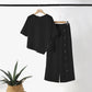 ⏳Begrenzte Zeit 50% Rabatt💥Zweiteiliges Damen-Set aus Top mit asymmetrischem Saum und Hose mit weitem Bein