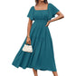 Elegantes Kleid mit fließendem, quadratischem Ausschnitt für Frauen