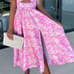 🌸 48% Rabatt auf neue Produkte 💖Rosa ärmelloses Kleid mit Blumenmuster, Taillenausschnitt und V-Ausschnitt