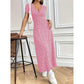 Lässiges Maxikleid mit V-Ausschnitt und Blumenmuster für Damen