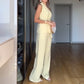 🔥 Summer Hot Sale 🌊 V-Neck Sleeveless Top and Straight-Leg Pants 2-piece suit