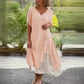 Kurzarmkleid aus Baumwollleinen mit lockerer Passform