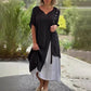 Kurzarmkleid aus Baumwollleinen mit lockerer Passform