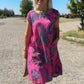 Bedrucktes Kleid aus Leinen und Baumwolle🥰HOT SALE -49% RABATT