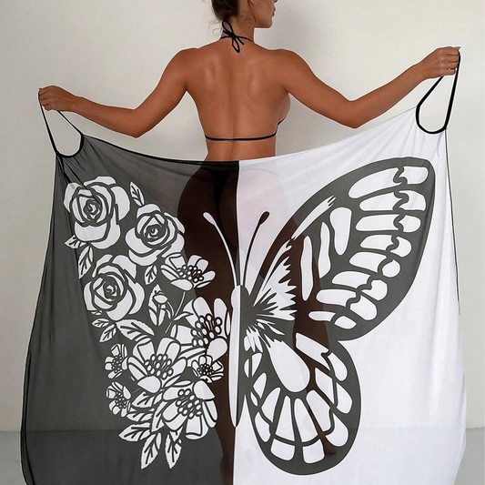 ⏳Zeitlich begrenztes Sonderangebot⏰Damen-Schmetterlings-Badeanzug, Cover-Up & Kleid