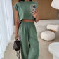 🌸New Arrival 50%OFF💖 Women's Casual Cropped Top & Full-Length Pants Set