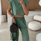 🌸New Arrival 50%OFF💖 Women's Casual Cropped Top & Full-Length Pants Set