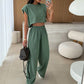 🌸New Arrival 50%OFF💖 Women's Casual Cropped Top & Full-Length Pants Set
