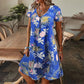 Women’s Elegant Floral Print V-Neck Long Dress