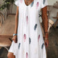 Women’s Elegant Floral Print V-Neck Long Dress
