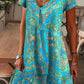 Women’s Elegant Floral Print V-Neck Long Dress