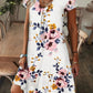 Women’s Elegant Floral Print V-Neck Long Dress