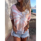 Damen Oversized T-Shirt mit Batikmuster