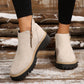🥾 Promo 50 % – Damenschuhe trendig und komfortabel, runde Spitze mit Zip 🌟