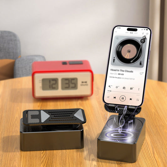 Geschenkauswahl – 3 in 1 – Kabelloser Bluetooth-Lautsprecher, Ladestation, Handyhalterung