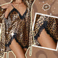 ⏳Limited time 50% discount💥Sexy Leopard Print Robe & Nightgown Set