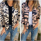 Damen-Bomberjacke mit Zebra-Print und Reißverschluss für den Herbst