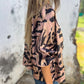 Damen-Bomberjacke mit Zebra-Print und Reißverschluss für den Herbst
