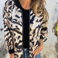 Damen-Bomberjacke mit Zebra-Print und Reißverschluss für den Herbst