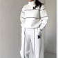Lässiges Sweatshirt 2-teiliges Set mit Linie