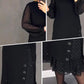 🔥Women's Round Neck Solid Color Rhinestone Dress