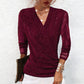 🔥Black Friday Mega-Ausverkauf  Hot Sale Offers-Women's Sparkle Crossover V-Neck Long Sleeve Top