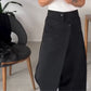 Women's Elegant Wrap Front High Waisted Wide Leg Pants