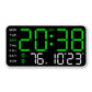 Large digital wall clock with LED display, date display, and thermometer, ideal gift for seniors, decoration for the living room and bedroom