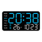 Large digital wall clock with LED display, date display, and thermometer, ideal gift for seniors, decoration for the living room and bedroom