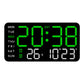 Large digital wall clock with LED display, date display, and thermometer, ideal gift for seniors, decoration for the living room and bedroom