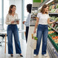 🥰Women's Drawstring Waist Wide-Leg Denim Jeans