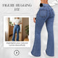 🔥Solange der Vorrat reicht 50 % Rabatt!🎉Damen High-Waist Schlagjeans aus Stretch-Denim