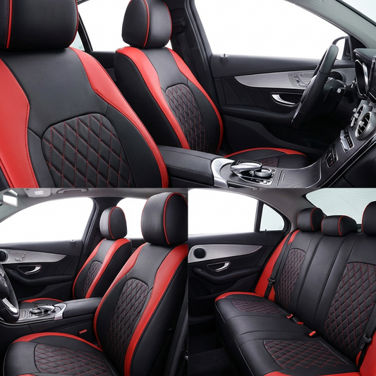 🚗【✨Limitierter — 50% RABATT!】 9-teiliges Leder-Autositzbezug-Set – Universelle Passform, Atmungsaktiv & Leicht zu Reinigen für perfekten Innenraum 🛋️