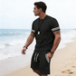 2-teiliges Set aus gestreiftem T-Shirt und Shorts für Herren📦Kostenloser Versand🔥