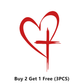 Glitter Heart Cross Car Decal Sticker