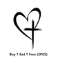 Glitter Heart Cross Car Decal Sticker