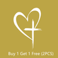 Glitter Heart Cross Car Decal Sticker