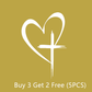 Glitter Heart Cross Car Decal Sticker
