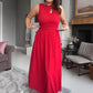 Elegantes Damen-Maxikleid mit U-Boot-Ausschnitt👗