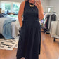 Elegantes Damen-Maxikleid mit U-Boot-Ausschnitt👗