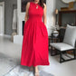 Elegantes Damen-Maxikleid mit U-Boot-Ausschnitt👗