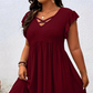 🔥 EXKLUSIVES ANGEBOT: 50% RABATT 💥 Elegantes Damenkleid mit Rüschenbesatz 👗 fein verarbeitet, stilvoll & inkl. gratis Halskette 🎁