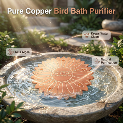 🔥50% Rabatt！！ 🌻 Vogelbad Reiniger aus 99,9% Reinkupfer – natürliche Algenverhinderung, ohne Chemie – einfach einlegen – Sonnenblumen-Design für deinen Garten