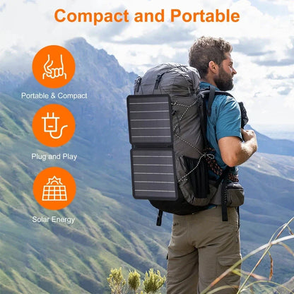⏳Begrenzte Zeit 50% Rabatt💥Faltbares Solarpanel 10W – monokristallin, 22% Wirkungsgrad, USB-A & USB-C, 360g – ideal für Camping, Wandern & Reisen☀️