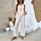 🎯 50 % RABATT – LOOK DES TAGES! Passendes Damen-Outfit – Set aus weit fallender Hose und Trägertop ✨🌸 【Jetzt zugreifen】