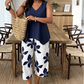 🌸 NUR FÜR KURZE ZEIT: 50 % RABATT! ✨ Set aus asymmetrischem Damenoberteil und Caprihose mit Blumenmuster – vielseitig, farbenfroh, bequem 🌺