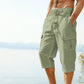 👖 Herren Leinen-Mischung Cargo Caprihosen – luftig, bequem & vielseitig – perfekt für Freizeit, Reisen & Alltag