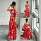 🏆LETZTER TAG 50% RABATT🔥Damen Schulterfreies Maxikleid mit Taillenauschnitt und Gänseblümchen-Print