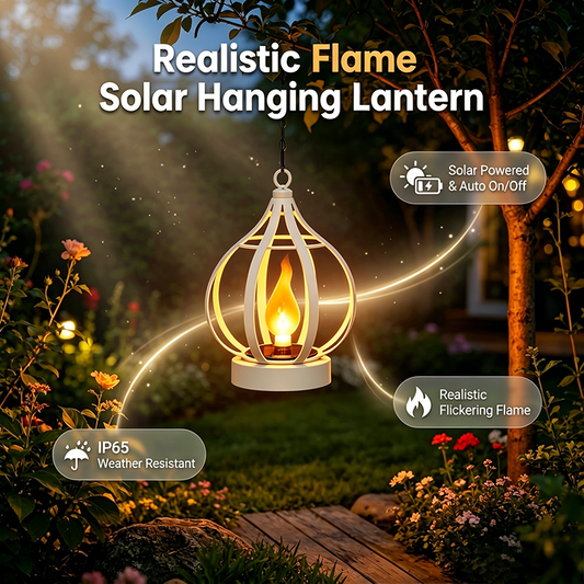 Realistische Flamme Solar-Hängelaterne
